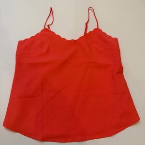 J. Crew Neon Coral Scallop Camisole